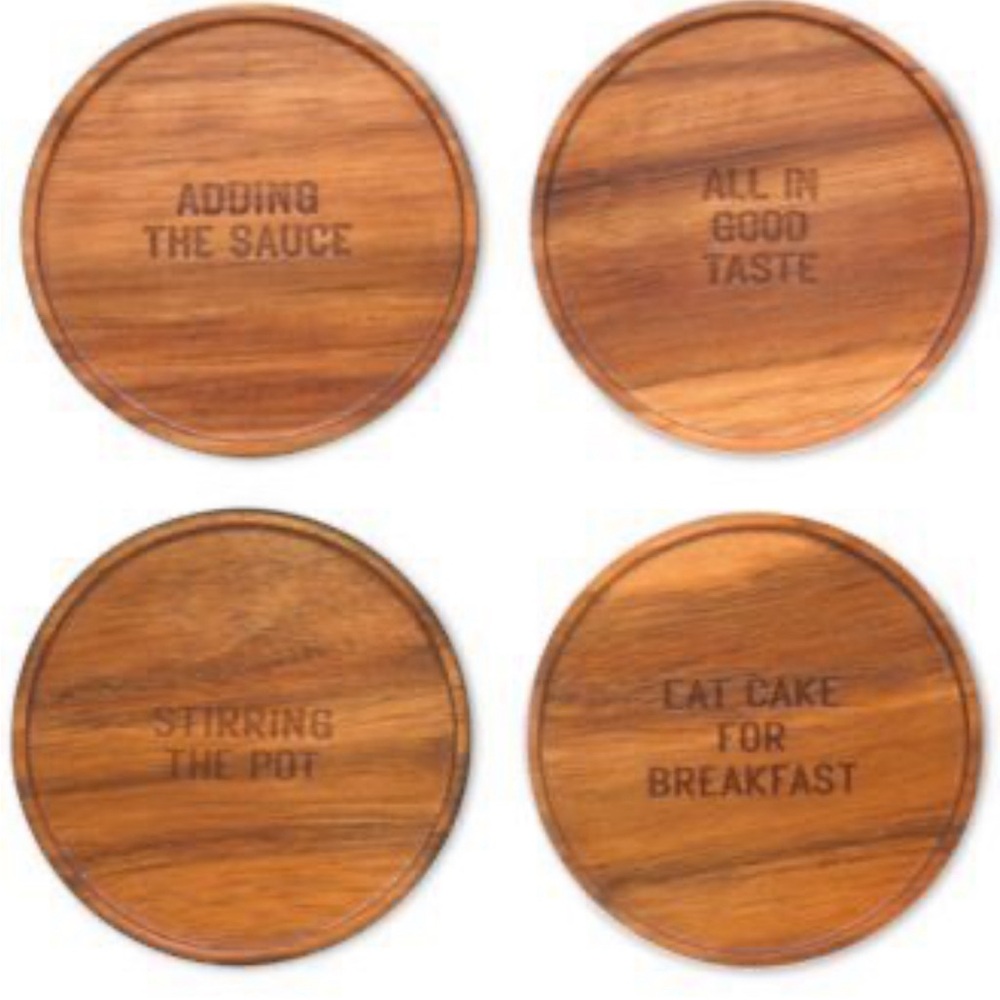 Kate Spade All In Good Taste Wooden Coaster Set of Four
